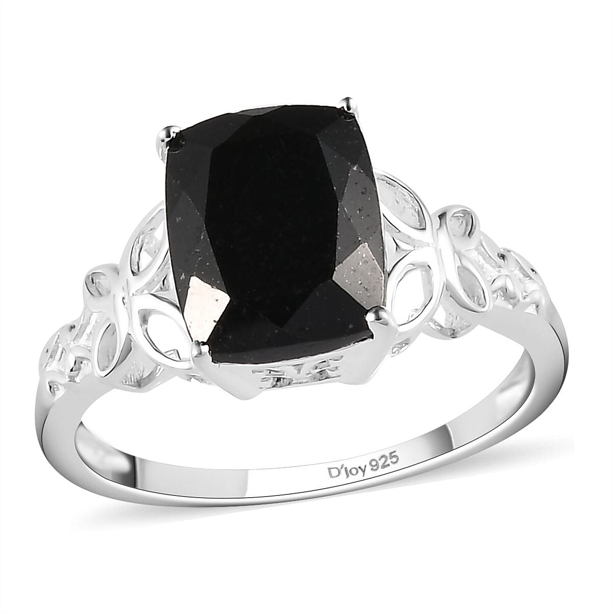 shop lc D'Joy Australian Black Tourmaline 3.50 ctw Solitaire Ring in Sterling Silver