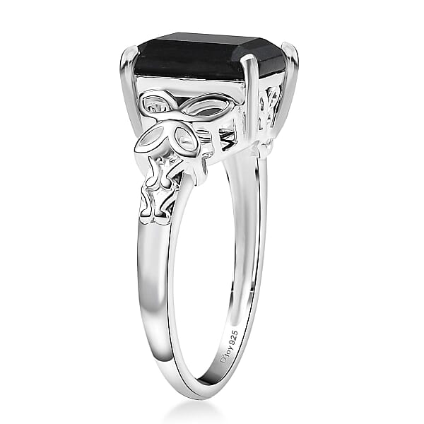 Shop Lc D'Joy Australian Black Tourmaline 3.50 Solitaire Ring In Sterling Silver