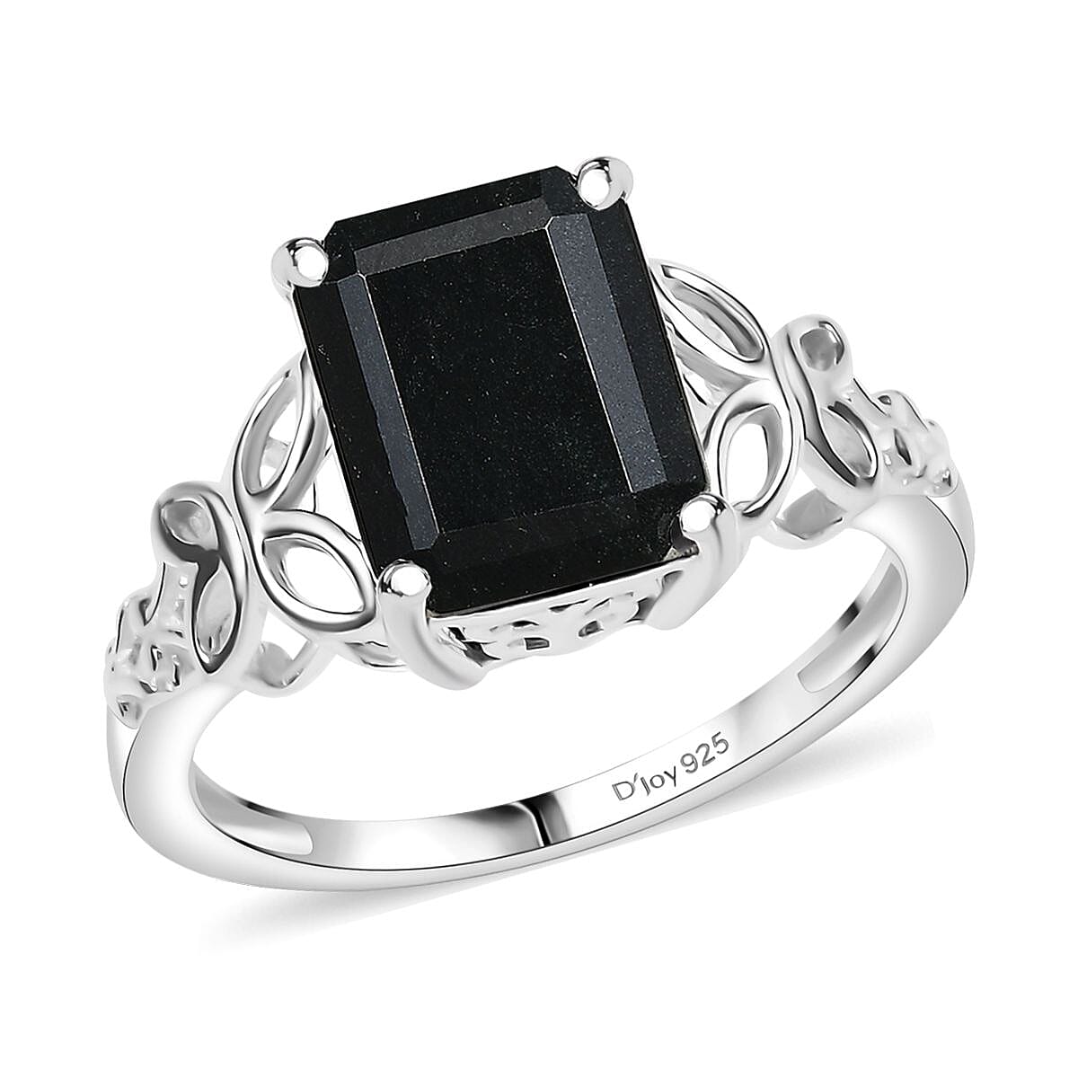 shop lc D'Joy Australian Black Tourmaline 3.50 Solitaire Ring in Sterling Silver