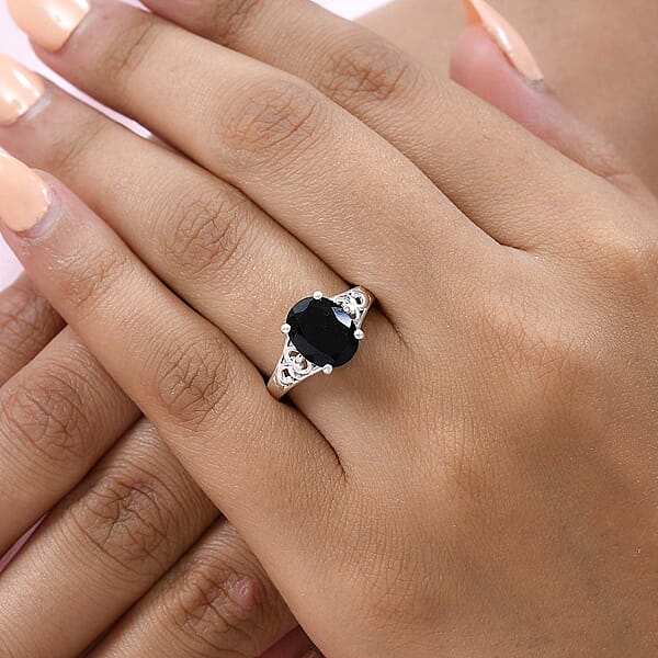Shop Lc D'Joy Australian Black Tourmaline Solitaire Ring In Sterling Silver 2.65 Ctw