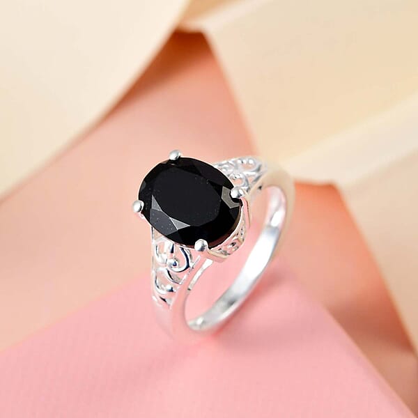 Shop Lc D'Joy Australian Black Tourmaline Solitaire Ring In Sterling Silver 2.65 Ctw