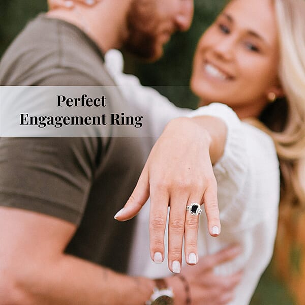 Shop Lc D'Joy Australian Black Tourmaline Thai Black Spinel Ring In Sterling Silver 3.40 Ctw