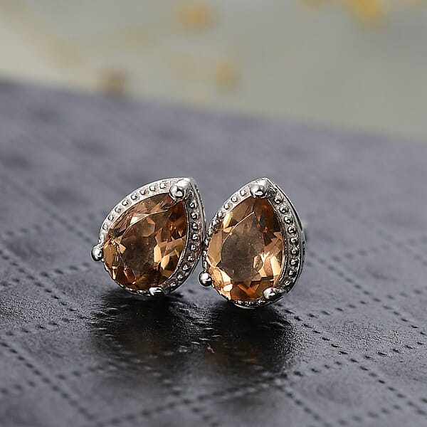 Shop Lc D'Joy Autumn Alexite 1.30 Ctw Stud Earrings In Platinum Over Sterling Silver