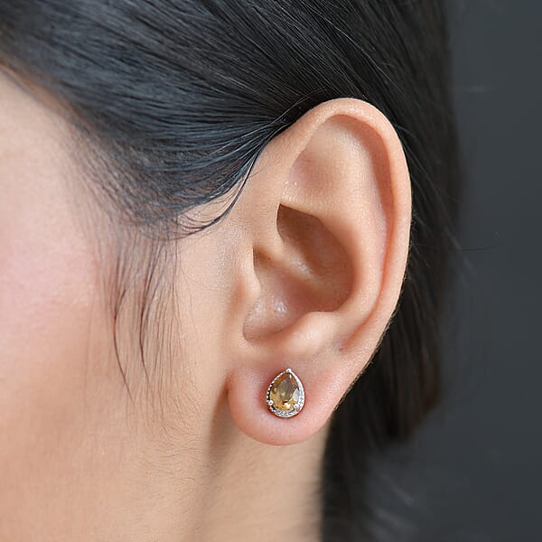 Shop Lc D'Joy Autumn Alexite 1.30 Ctw Stud Earrings In Platinum Over Sterling Silver