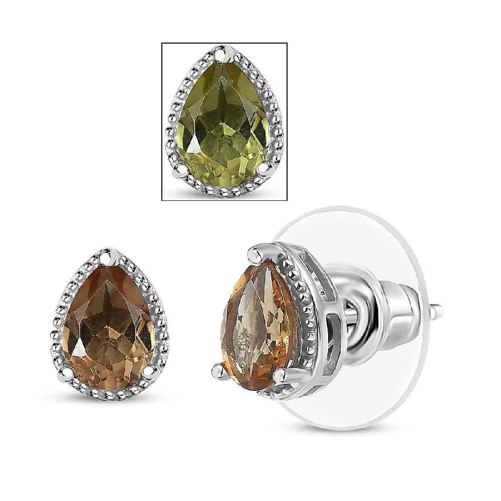 shop lc D'Joy Autumn Alexite 1.30 ctw Stud Earrings in Platinum Over Sterling Silver