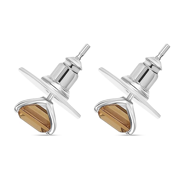 Shop Lc D'Joy Autumn Alexite 2.40 Ctw Solitaire Stud Earrings In Platinum Over Sterling Silver