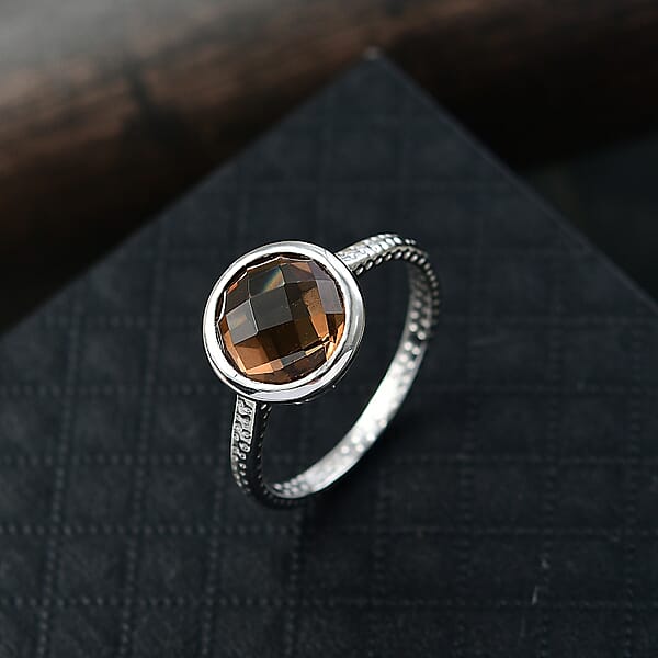 Shop Lc D'Joy Autumn Alexite 3.75 Ctw Art Deco Ring In Platinum Over Sterling Silver