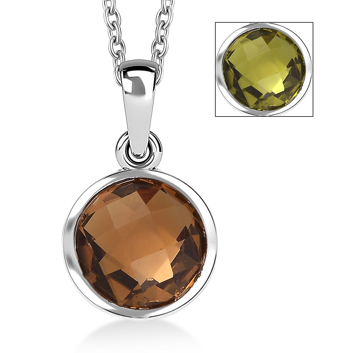 shop lc D'Joy Autumn Alexite 3.75 ctw Pendant Necklace in Platinum Over Sterling Silver 20 Inches