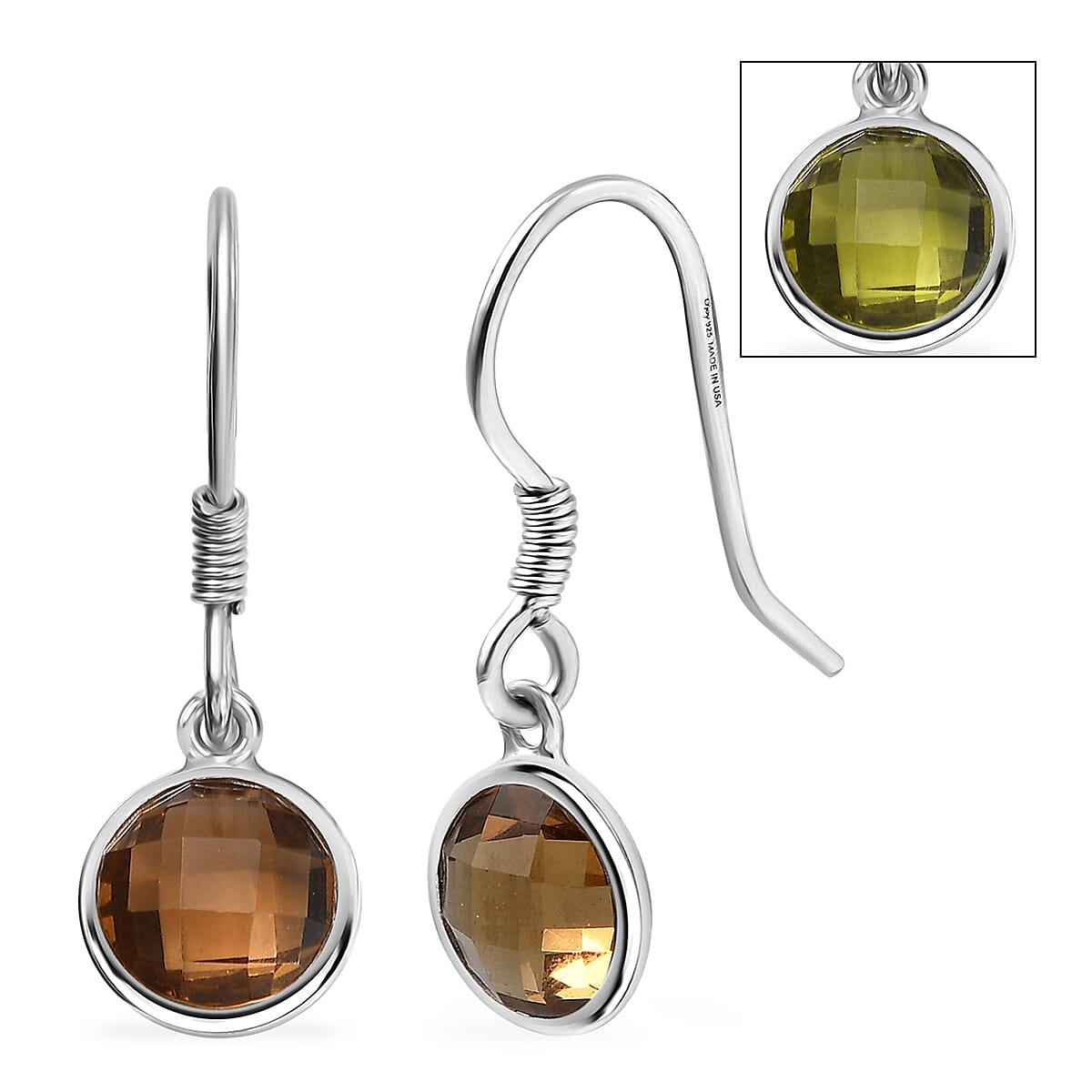 shop lc D'Joy Autumn Alexite 4.00 ctw Dangle Earrings in Platinum Over Sterling Silver