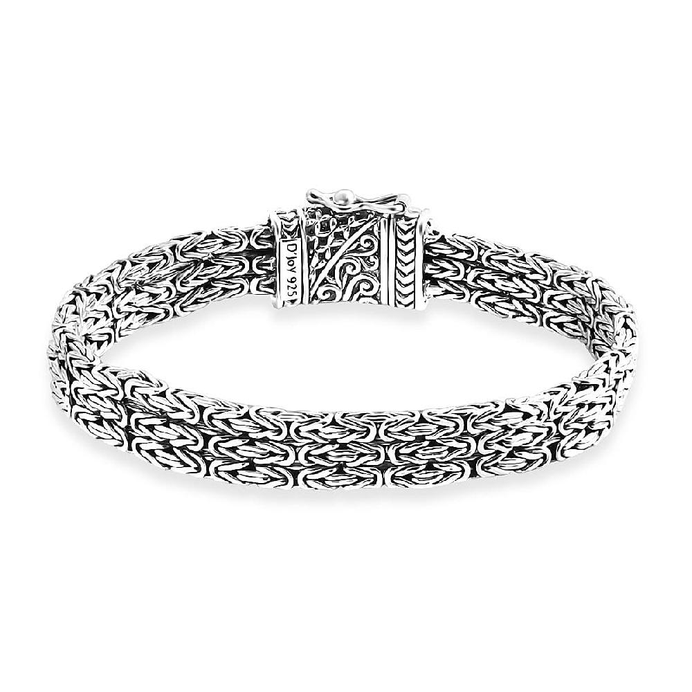 shop lc D'Joy Bali Legacy Borobudur Flat Chain Bracelet in Sterling Silver (6.50 In) 39.50 Grams