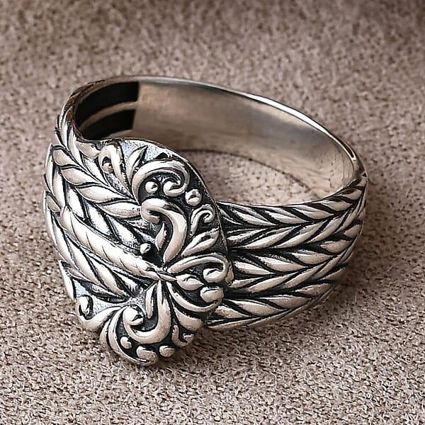 Shop Lc D'Joy Bali Legacy Padian Buckle Ring In Sterling Silver