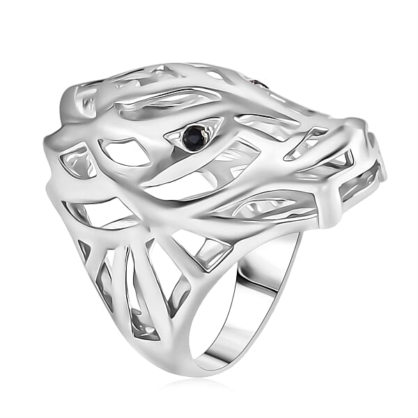 Shop Lc D'Joy Bali Legacy Thai Black Spinel Dragon Ring In Sterling Silver 0.20 Ctw