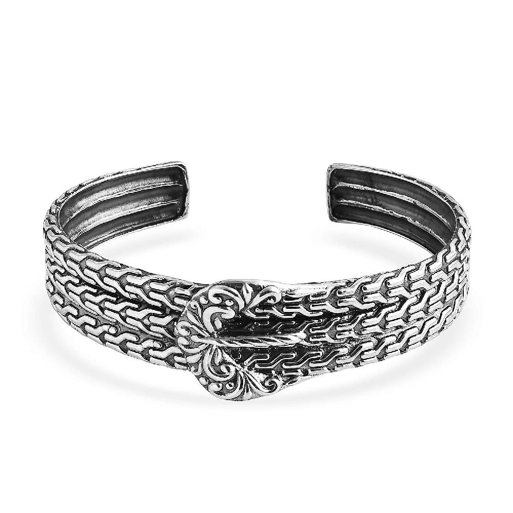 shop lc D'Joy Bali Legacy Tulang Naga Buckle Cuff Bracelet in Sterling Silver (7.25 In) 30.80 Grams