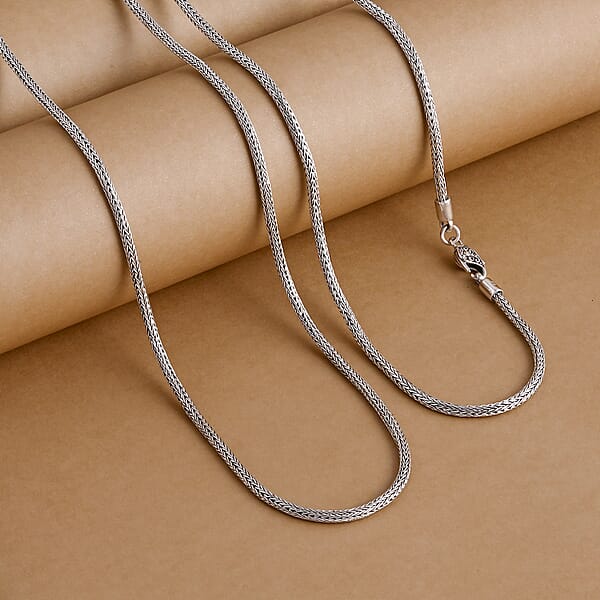Shop Lc D'Joy Bali Legacy Tulang Naga Chain Necklace In Sterling Silver 29.15 Grams 36 Inches