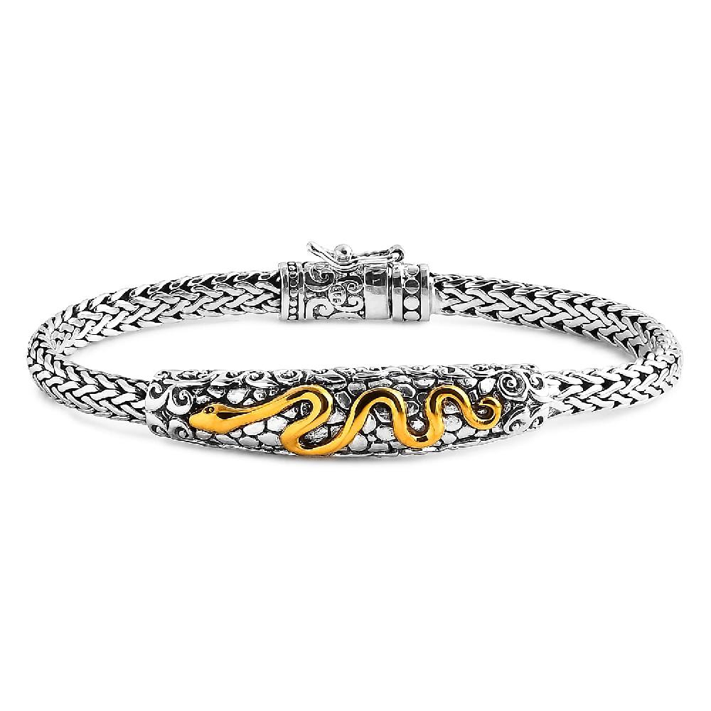 shop lc D'Joy Bali Legacy Tulang Naga Chain with Snake Bracelet in 22K Vermeil YG Over and Sterling Silver (6.50 In) 20.85 Grams