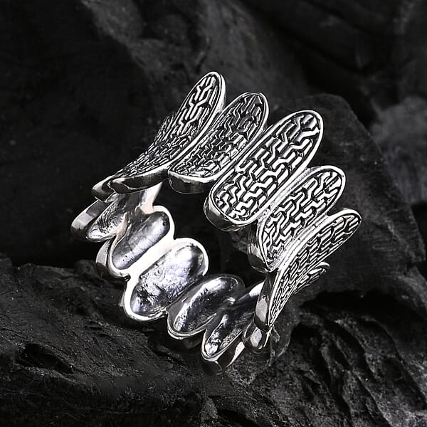 Shop Lc D'Joy Bali Legacy Tulang Naga Ring In Sterling Silver 9.60 Grams