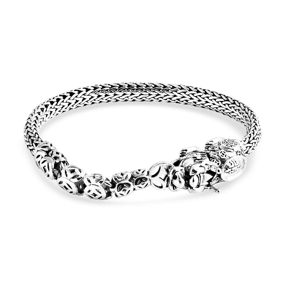 shop lc D'Joy Bali Legacy Tulangnaga Chain Pixiu Bracelet in Sterling Silver (7.25 In) 30.40 Grams