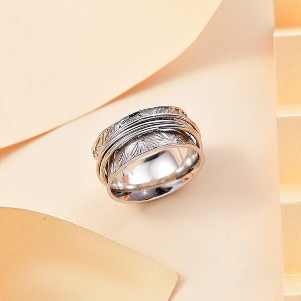 Shop Lc D'Joy Band Ring In Platinum Over Sterling Silver (6.55 Grams)