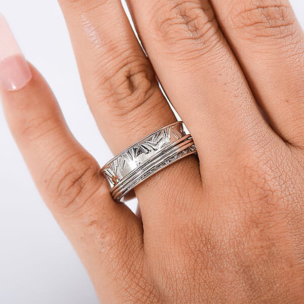 Shop Lc D'Joy Band Ring In Platinum Over Sterling Silver (6.55 Grams)