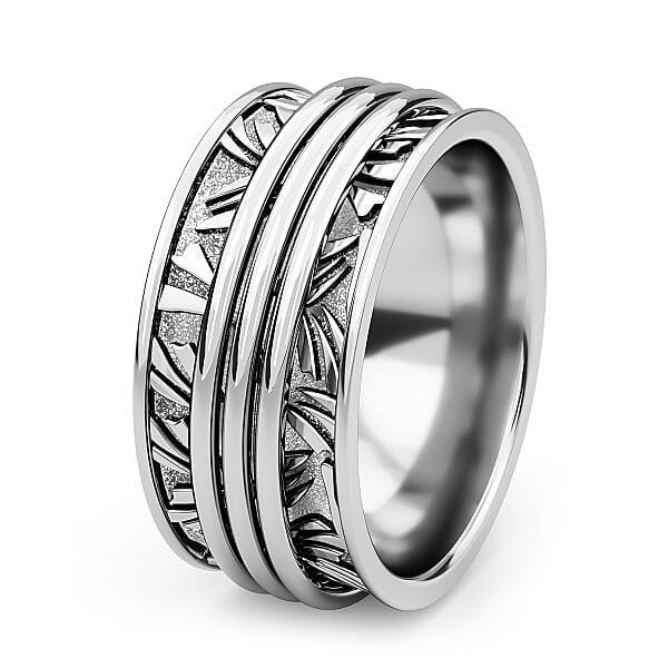 Shop Lc D'Joy Band Ring In Platinum Over Sterling Silver (6.55 Grams)
