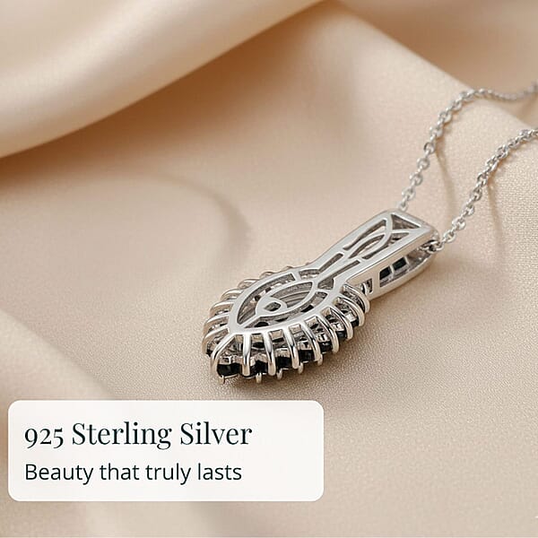 Shop Lc D'Joy Blue Diamond 1.00 Ctw Starry Night Pendant Necklace 20 Inches In Rhodium Over Sterling Silver