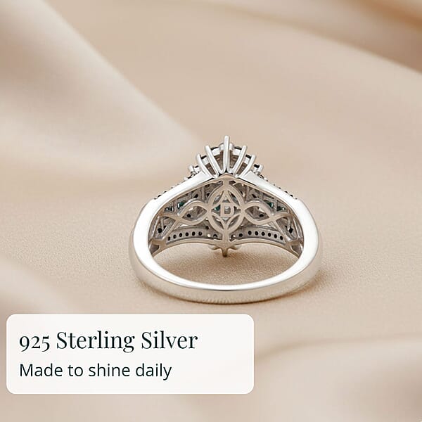 Shop Lc D'Joy Blue Diamond 1.00 Ctw Starry Night Ring In Rhodium Over Sterling Silver