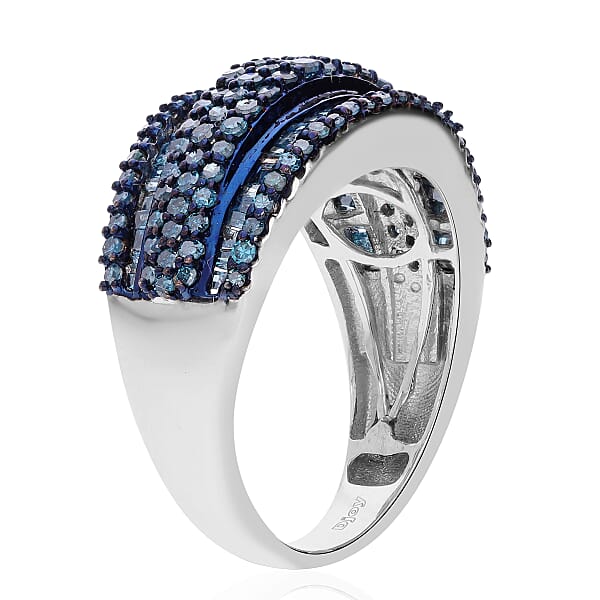 Shop Lc D'Joy Blue Diamond 2.00 Ctw Ring In Platinum Over Sterling Silver