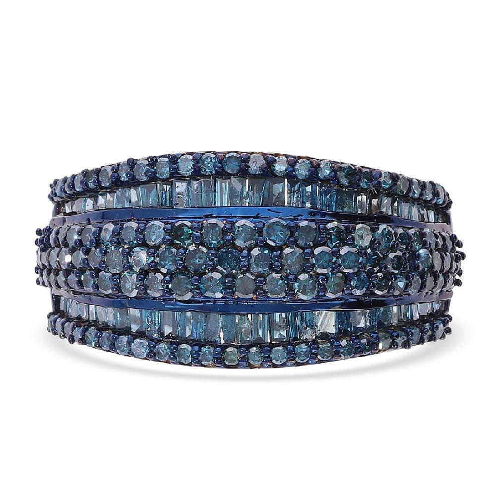 shop lc D'Joy Blue Diamond 2.00 ctw Ring in Platinum Over Sterling Silver