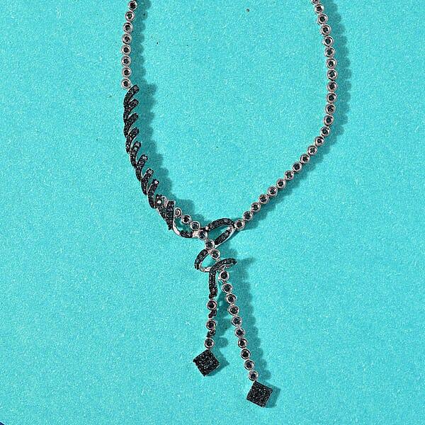 Shop Lc D'Joy Blue Diamond 2.75 Ctw Knotted Necklace In Rhodium Over Sterling Silver 18 Inches