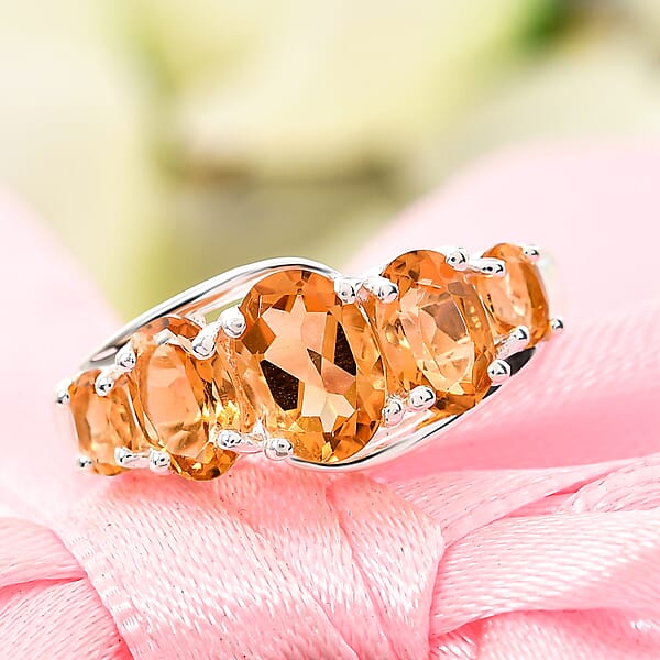 Shop Lc D'Joy Brazilian Citrine 1.85 Ctw 5 Stone Ring In Sterling Silver