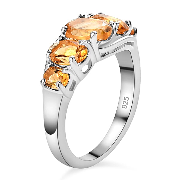 Shop Lc D'Joy Brazilian Citrine 1.85 Ctw 5 Stone Ring In Sterling Silver