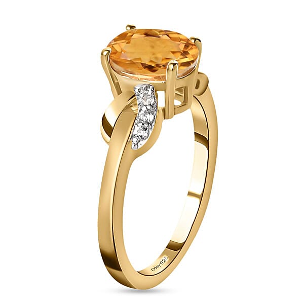 Shop Lc D'Joy Brazilian Citrine White Zircon 1.25 Ctw Infinity Ring In 14K Yellow Gold Over Sterling Silver White Zircon Accent Ring Birthstone Jewelry Gift For Her In