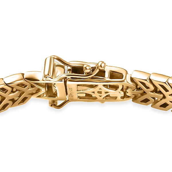 Shop Lc D'Joy Chevron Link Bracelet In 18K Vermeil Yellow Gold Over Sterling Silver (7.25 In) 19 Grams