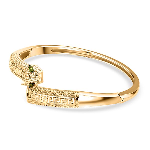 Shop Lc D'Joy Chrome Diopside 0.25 Ctw Bangle Bracelet In 18K Vermeil Yellow Gold Over Sterling Silver (6.50 In)