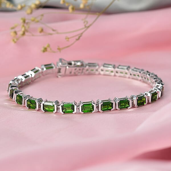 Shop Lc D'Joy Chrome Diopside Bracelet In Rhodium Over Sterling Silver 13.25 Ctw (7.25 Inches) (Del. In 5-7 Days)