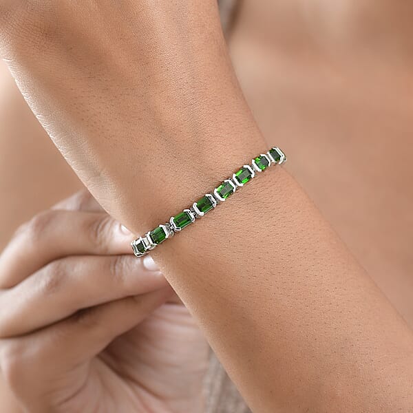 Shop Lc D'Joy Chrome Diopside Bracelet In Rhodium Over Sterling Silver 13.25 Ctw (7.25 Inches) (Del. In 5-7 Days)
