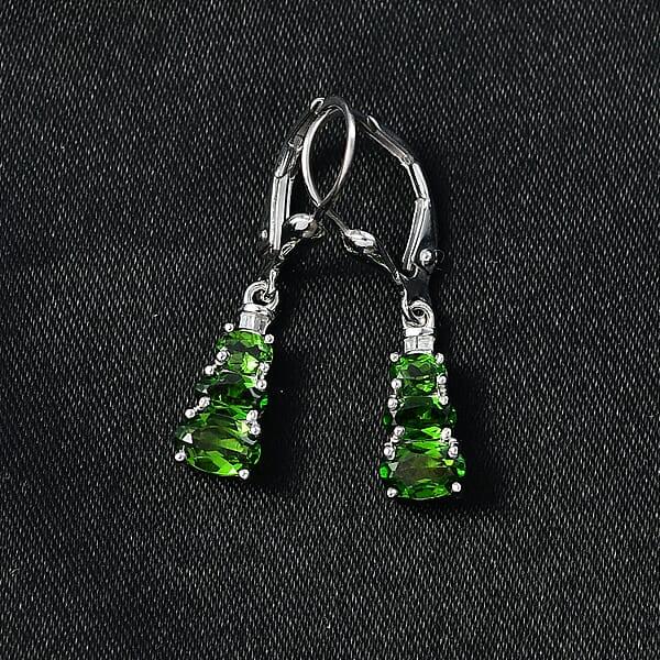 Shop Lc D'Joy Chrome Diopside Diamond Earrings In Rhodium Over Sterling Silver 1.80 Ctw