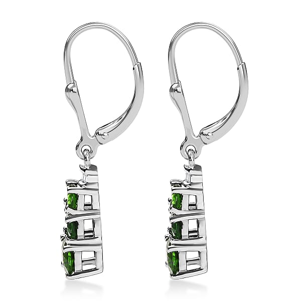 Shop Lc D'Joy Chrome Diopside Diamond Earrings In Rhodium Over Sterling Silver 1.80 Ctw