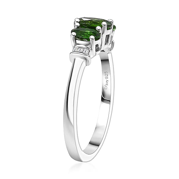 Shop Lc D'Joy Chrome Diopside Diamond Ring In Rhodium Over Sterling Silver 1.00 Ctw