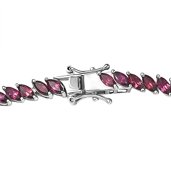 Shop Lc D'Joy D'Joy Orissa Rhodolite Garnet 25.40 Ctw Vine Necklace In Rhodium Over Sterling Silver 18 Inches