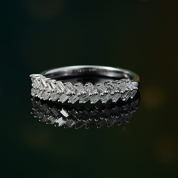 Shop Lc D'Joy Diamond 0.25 Ctw Art Deco Ring In Rhodium Over Sterling Silver