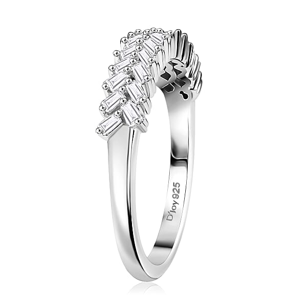 Shop Lc D'Joy Diamond 0.25 Ctw Art Deco Ring In Rhodium Over Sterling Silver