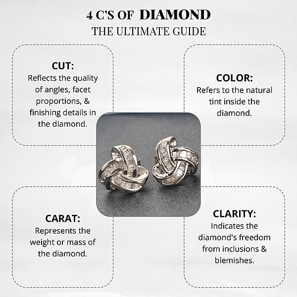 Shop Lc D'Joy Diamond 0.25 Ctw Celtic Knot Stud Earrings In Platinum Over Sterling Silver (Del. In 5-7 Days)