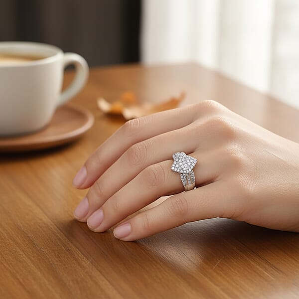 Shop Lc D'Joy Diamond 0.50 Ctw Royal Majesty Ring In Rhodium Over Sterling Silver