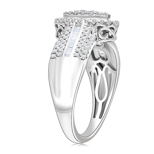 Shop Lc D'Joy Diamond 0.50 Ctw Royal Majesty Ring In Rhodium Over Sterling Silver