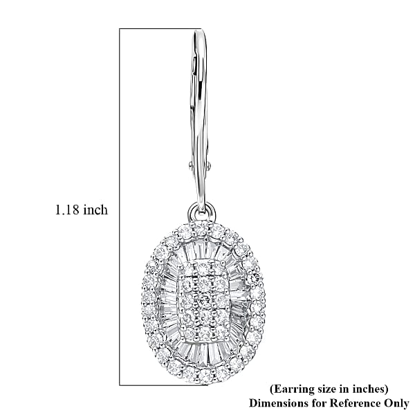 Shop Lc D'Joy Diamond 1.00 Ctw Cocktail Cluster Earrings In Rhodium Over Sterling Silver