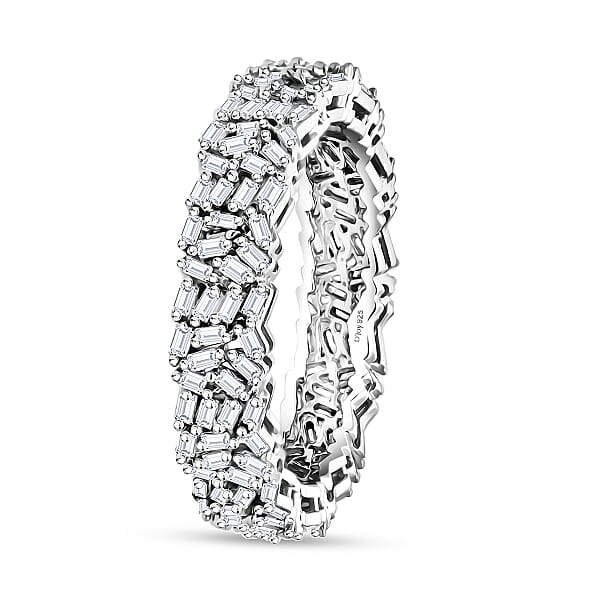 Shop Lc D'Joy Diamond 1.00 Ctw Firecracker Band Ring In Rhodium Over Sterling Silver