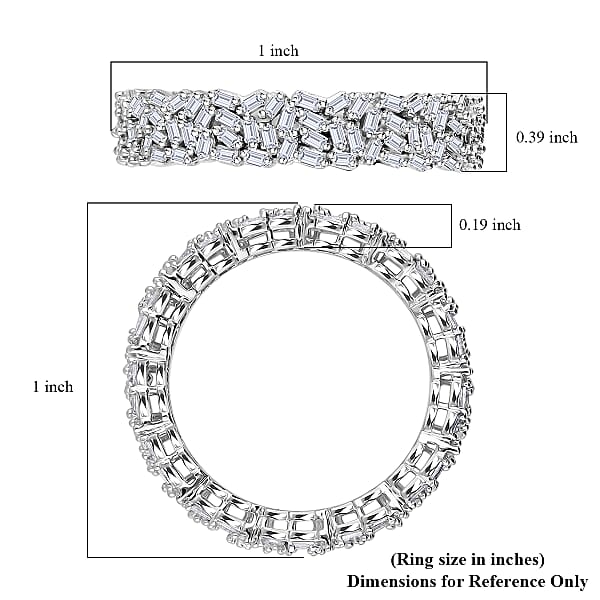 Shop Lc D'Joy Diamond 1.00 Ctw Firecracker Band Ring In Rhodium Over Sterling Silver