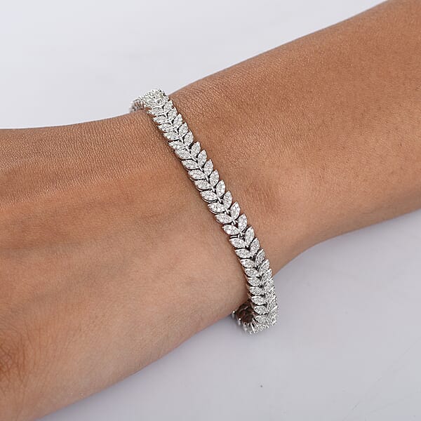 Shop Lc D'Joy Diamond 2.50 Ctw Frozen Leaf Bracelet In Rhodium Over Sterling Silver (6.50 In)