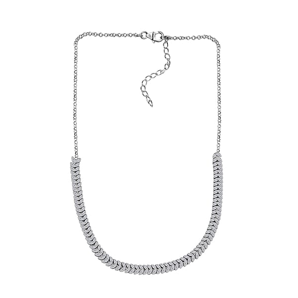 Shop Lc D'Joy Diamond 3.00 Ctw Frozen Leaf Necklace In Rhodium Over Sterling Silver 18-20 Inches